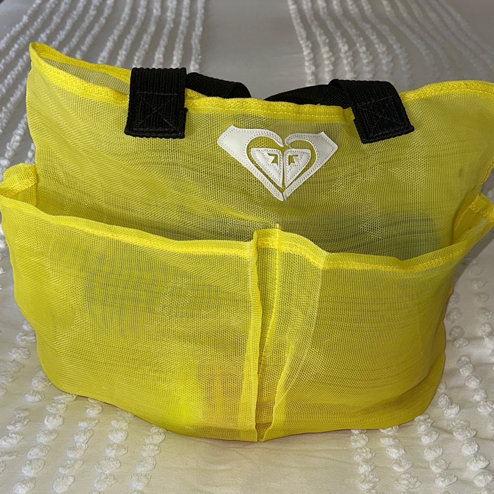 ROXY Mesh Yellow Beach Tote